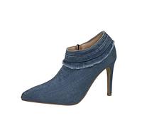 Générique 2026 Chaussures à Talons Hauts Minces en Denim de Couleur Unie pour Femmes