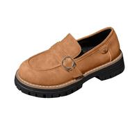 Générique 2026 Chaussures décontractées pour Femmes, Couleur Unie, Plateforme, Mary Jane, Mocassins Confortables en Cuir à Enfiler, pour la Marche Quotidienne