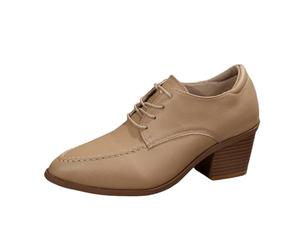 Générique 2026 Chaussures en Cuir à Bout Pointu et Coupe Basse pour Femmes, Chaussures décontractées à Gros Talons, Talon Moyen Britannique, Commerce extérieur d'automne