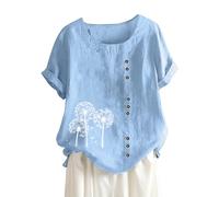 Générique 2026 Chemisier Femme Chic Et Élégant Chemise en Coton Lin Lin 2026 Chemisier Femme Haut en Aspect Naturel, Coupe Fluide Intemporelle, Se Marie avec Tous Les Bas De Votre Garde Robe Blanc