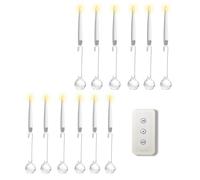 Générique 2026 Clip On Candles for Christmas Trees, Flameless Battery-Operated with Remote - 6 Shapes for Christmas Tree & Party Decor, Safe for Kids/Pets (Crystal balls,12Pcs)
