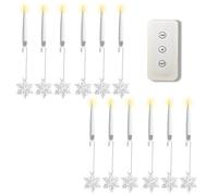 Générique 2026 Clip On Candles for Christmas Trees, Flameless Battery-Operated with Remote - 6 Shapes for Christmas Tree & Party Decor, Safe for Kids/Pets (Snowflakes,12Pcs)