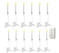 Générique 2026 Clip On Candles for Christmas Trees, Flameless Battery-Operated with Remote - 6 Shapes for Christmas Tree & Party Decor, Safe for Kids/Pets (Elk,12Pcs)