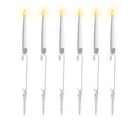 Générique 2026 Clip On Candles for Christmas Trees, Flameless Battery-Operated with Remote - 6 Shapes for Christmas Tree & Party Decor, Safe for Kids/Pets (Icicles,6Pcs)