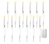 Générique 2026 Clip On Candles for Christmas Trees, Flameless Battery-Operated with Remote - 6 Shapes for Christmas Tree & Party Decor, Safe for Kids/Pets (Icicles,12Pcs)