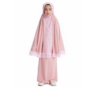 Générique 2026 Ensemble de prière pour Filles Deux pièces Jupe et écharpe Tenue élégante pour Enfant (10-11 Years)