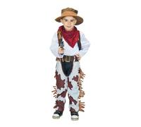 Générique 2026 Ensemble Tenue Cowboy Western Garçon Enfant Représentation Scène Fête Halloween Cosplay Déguisement Gilet Pantalon Écharpe Chapeau Accessoires (White, 7-9 Years)