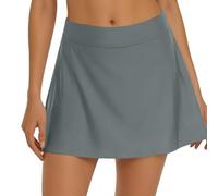 Générique 2026 été Pantalon de Bain Femme décontracté Polyvalent pour Plage et Vacances Jupe-Short sans Couture Pratique et Confortable pour été (Grey, XL)