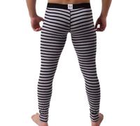 Générique 2026 Faible Patchwork Leggings Pant Thermal Breathe rayé Hommes Longs sous-vêtements pour Hommes (Gray, M)