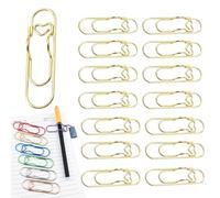 Générique 2026 Heart Shaped Metal Pen Clip 16PCS,2.8 inch Heart Shaped Pen Holder,Durable Steel Paperclip for Notebook,Reusable Planner Paperclip Pencil Clip,Cute Office School Suppl (Gold,48PCS)