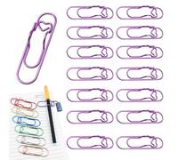 Générique 2026 Heart Shaped Metal Pen Clip 16PCS,2.8 inch Heart Shaped Pen Holder,Durable Steel Paperclip for Notebook,Reusable Planner Paperclip Pencil Clip,Cute Office School Suppl (Purple,64PCS)