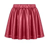 Générique 2026 Jupe Tutu Danse Fille avec Ceinture Élastique Dorée Plissée Évasée Style Évasé pour Usage Quotidien Loisir Plein Air (Red, 6-7 Years)
