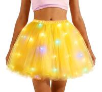 Générique 2026 Jupe Tutu Lumineuse LED, de fée Ange en résille pour Party (Yellow, One Size)