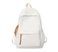 Générique 2026 L'école commence la saison mode femmes filles étudiant fermeture éclair sac d'école en nylon haute capacité sac à dos (White, One Size)