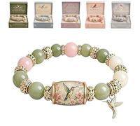 Générique 2026 Limited Edition Bluebird Blessings Bracelet with Gift Box, Hummingbird Butterfly Blessing Bracelet, Inspirational Bird Charm Bracelet, Elastic Stretch Beaded Bracelets for Women(#D)