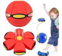 Générique 2026 Magic Meta Ball, Magic Bouncing Ball, Children's Bouncing Balls with 6 Lights, Magic Flying Saucer for Parent-Child Interaction Indoor & Outdoor Use (Red)