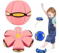 Générique 2026 Magic Meta Ball, Magic Bouncing Ball, Children's Bouncing Balls with 6 Lights, Magic Flying Saucer for Parent-Child Interaction Indoor & Outdoor Use (Pink)