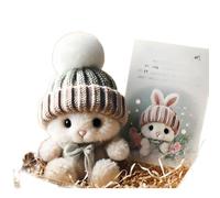 Générique 2026 Mini Lapin Câlin Mignon Cadeau de Pâques, Mini Lapins en Boîte, Poupée de Lapin en Peluche de Poche Fait à la Main, Amis et Proches à Pâques (Gris)