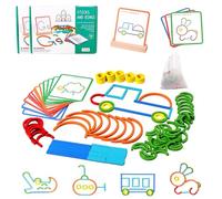 Générique 2026 Montessori Smart Sticks, Quick Thinking Puzzle Blocks - 120 PCS Wooden Sticks and Rings Puzzle Game, STEM and Art in One Toy, Boost Creativity and Imagination in Kids (2Set)