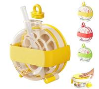 Générique 2026 New 2 in 1 Ice Cube Water Bottle with Straw, Ice Cube Bottle with Straw for Freezer, Portable Cold Drink Bottles for Travel Camping Outdoor (Yellow,1PC)