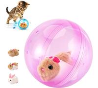Générique 2026 New Automatic Rolling Interactive Cat Ball, Self-Moving Rolling Cat, 360° Rotating and, Indoor Interactive Pet Ball, Perfect for Cats and Dogs to Chase (White-Brown Rat,Powder)