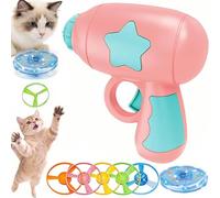Générique 2026 New Cat Fetch Toy Launcher, Interactive Fetch Toy for Cat, Portable Battery-Free Fun Engaging Flying Disc Toy for Cats and Dogs Chasing Training (Pink)