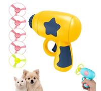 Générique 2026 New Cat Toy Disc Launcher, Interactive Cat Fetch Toy Flying Disc Saucer Launcher with Light-Up Propellers, Portable Battery-Free Fun Cats Toy for Cats Kittens Small Dogs (Yellow)