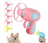 Générique 2026 New Cat Toy Disc Launcher, Interactive Cat Fetch Toy Flying Disc Saucer Launcher with Light-Up Propellers, Portable Battery-Free Fun Cats Toy for Cats Kittens Small Dogs (Pink)