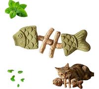 Générique 2026 New Creative Fish Bone Cat Dental Chew Toy, Silvervine Chew Sticks for Cats, Catnip and Silvervine Chew for Cats Teething and Stress, Durable Wooden Feline Tooth Care Tool (A 1PCS)