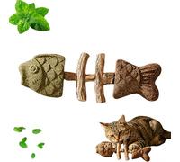 Générique 2026 New Creative Fish Bone Cat Dental Chew Toy, Silvervine Chew Sticks for Cats, Catnip and Silvervine Chew for Cats Teething and Stress, Durable Wooden Feline Tooth Care Tool (B 1PCS)