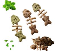 Générique 2026 New Creative Fish Bone Cat Dental Chew Toy, Silvervine Chew Sticks for Cats, Catnip and Silvervine Chew for Cats Teething and Stress, Durable Wooden Feline Tooth Care Tool (ABC 3PCS)
