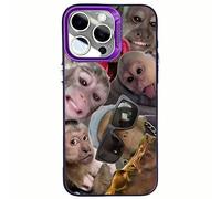 Générique 2026 New Creative Monkey Pattern Phone Case, Trendy Funny Monkey Phone Case for iPhone 17/16/15/14/13/12/11 Pro Max Air (Purple,for iPhone 16 Plus)