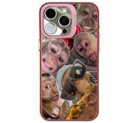 Générique 2026 New Creative Monkey Pattern Phone Case, Trendy Funny Monkey Phone Case for iPhone 17/16/15/14/13/12/11 Pro Max Air (Pink,for iPhone 15 Pro)