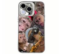Générique 2026 New Creative Monkey Pattern Phone Case, Trendy Funny Monkey Phone Case for iPhone 17/16/15/14/13/12/11 Pro Max Air (White,for iPhone 14 Plus)