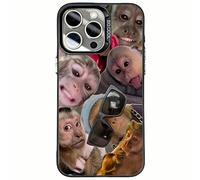 Générique 2026 New Creative Monkey Pattern Phone Case, Trendy Funny Monkey Phone Case for iPhone 17/16/15/14/13/12/11 Pro Max Air (Black,for iPhone 13 Pro)