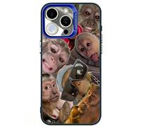 Générique 2026 New Creative Monkey Pattern Phone Case, Trendy Funny Monkey Phone Case for iPhone 17/16/15/14/13/12/11 Pro Max Air (Blue,for iPhone 16 Pro)
