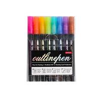 Générique 2026 New Dreamy Sparkle Dual-Line Contour Pen, Outline Pens Metallic, Double Line Outline Pen Sparkle Markers, Quick-Dry Ink for Art and DIY (8 Color Sets)