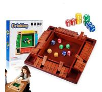 Générique 2026 New Four-Sided Flip Card Game Toys, with 8 Dice, 4 Sided Family Math for 2-4 Players, Enhancing Mathematical and Decision-Making Skills (Brown)