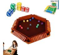 Générique 2026 New Four-Sided Flip Card Game Toys, with 8 Dice, 4 Sided Family Math for 2-4 Players, Enhancing Mathematical and Decision-Making Skills (Hexagonal Brown)