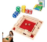 Générique 2026 New Four-Sided Flip Card Game Toys, with 8 Dice, 4 Sided Family Math for 2-4 Players, Enhancing Mathematical and Decision-Making Skills (Red)