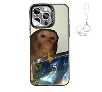 Générique 2026 New Funny Monkey Drinking Juice Phone Case, All-Inclusive Shockproof TPU Protective Cover, Compatible with iPhone 17 Pro Max to 11 Series (for iPhone 17 Pro Max,Black)