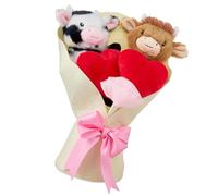 Générique 2026 New Highland Cow Plush Bouquet for Valentine‘s Day, Set of 2 Adorable Stuffed Animals with Hearts, for Her, Girlfriend, Wife, Anniversary Decoration (#A)