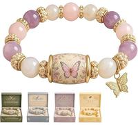 Générique 2026 new hummingbird beaded bracelet with gift box, Bluebird Butterfly Blessings Bracelet,Inspirational Bird Charm Bracelet,for Women, Mom, Sister and Friends
