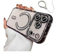 Générique 2026 New in Phone Case for iPhone 17 Series - Glitter Bling Rhinestone Sparkly Magnetic Case (for iPhone 17 Pro,Purple)