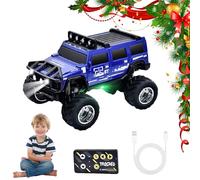 Générique 2026 New Mini RC Off-Road Truck with Lights, 1:64 Rechargeable Mini Rc Truck,3-Speed Modes,2.4ghz Racing System,for Kids Adults and Collectors (Without Trailer,Blue)