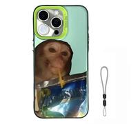 Générique 2026 New Monkey Phone Case, Funny Monkey Drinking Juice Phone Case - All inclusived Shockproof TPU Cover for iPhone 17 Pro Max to 11 Series (for iPhone 16 Plus,Green)