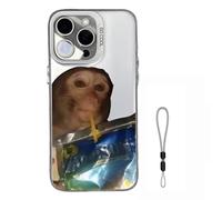 Générique 2026 New Monkey Phone Case, Funny Monkey Drinking Juice Phone Case - All inclusived Shockproof TPU Cover for iPhone 17 Pro Max to 11 Series (for iPhone 15 Pro Max,White)