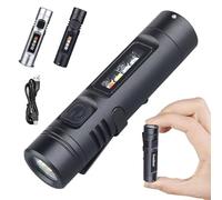Générique 2026 New Pocket Rechargeable EDC Flashlight, Mini Keychain Light with Fire Starter & Window Breaker, 9 Modes Flash Light, for Daily Carry, Travel and Outdoor Use (Black)