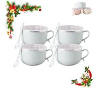 Générique 2026 New Set of (4) 25-Oz Mug Meals W/Lid-Its, 4 Piece Meal Mugs Set, Meal Mug with Lid, For Coffee, Soups, Stews (Blue(4PC))