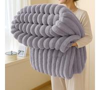 Générique 2026 New Thickened Rabbit Plush Nap Blanket, Bunny Blanket for Women, Flannel Milk Velvet Cover,Soft and Comfortable, for Bed Sofa Couch Home Office Use (Purple,78x90in/200x230cm)